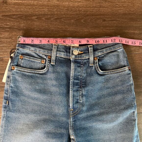 Re/Done 90s High-Rise Ankle Crop in Dark Crystal Blue Wash. Size 26. NWT! - Picture 13 of 15